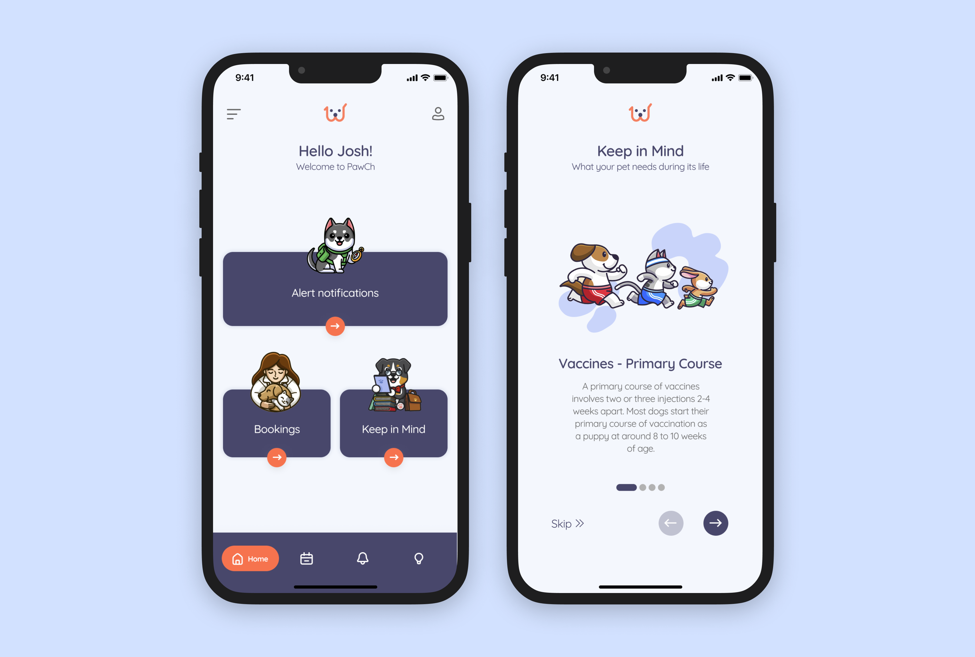 Orange gradient with shades of blue