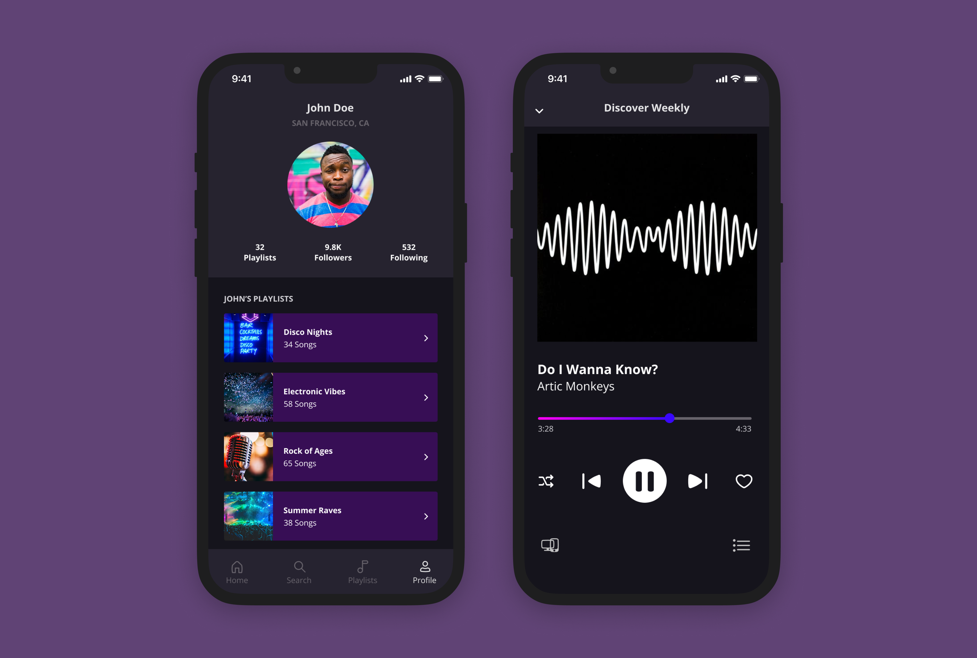 Orange gradient with shades of blue